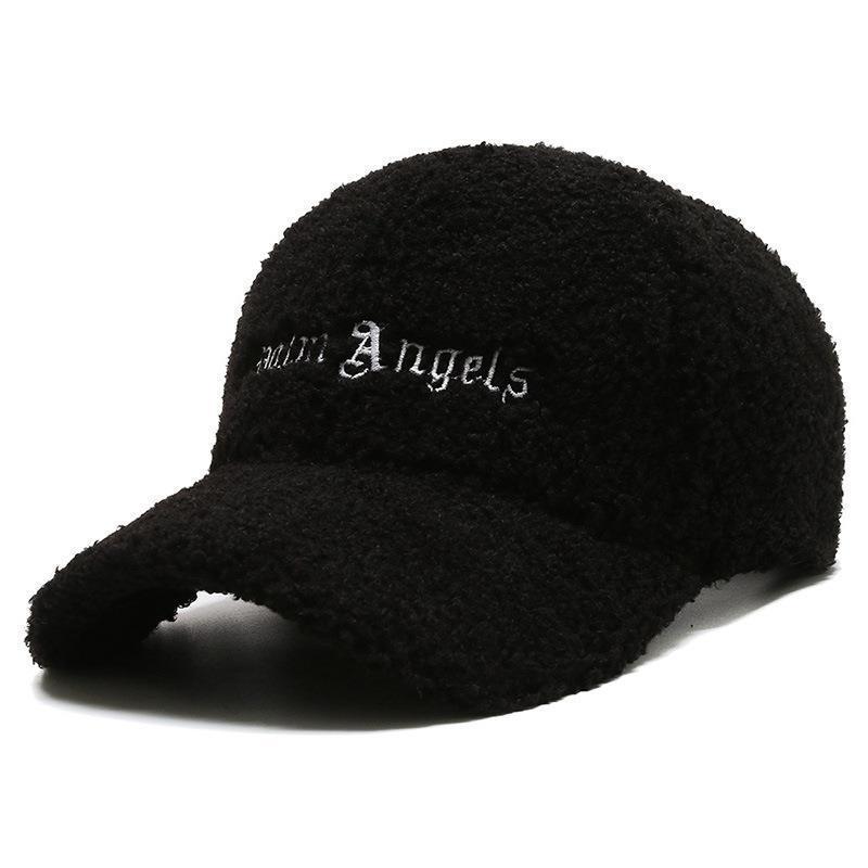 Thickened Lamb Wool Baseball Cap - Korean Version, Embroidered Duckbill, Small Face, Teddy Fleece, Warm Winter Hat for Women