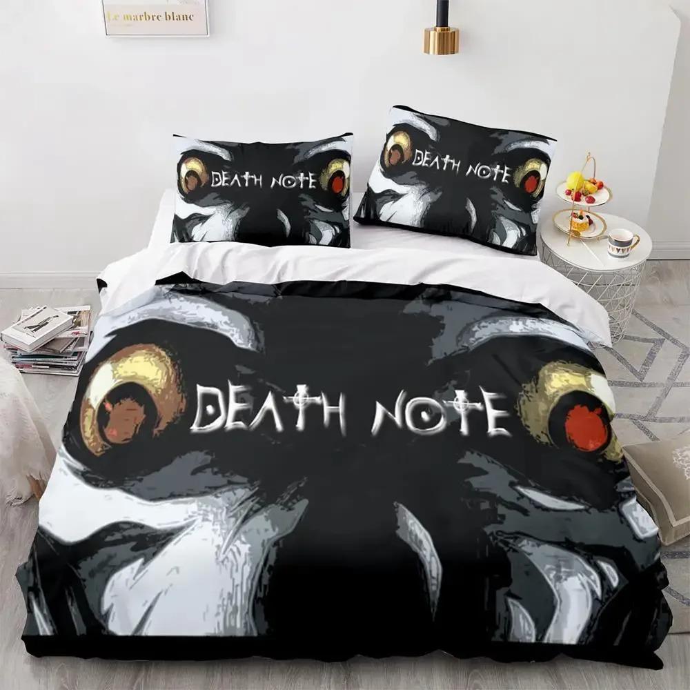 Death Note Bedding Set Single Twin Full Queen King Size Bed Set Adult Kids Bedroom Duvet Cover Sets 3D Print Anime Death Note