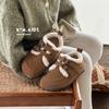 2025 Winter New Children's Shoes Matte Baby Shoes Velvet Warm Girls Boken Shoes Two Cotton Shoes
