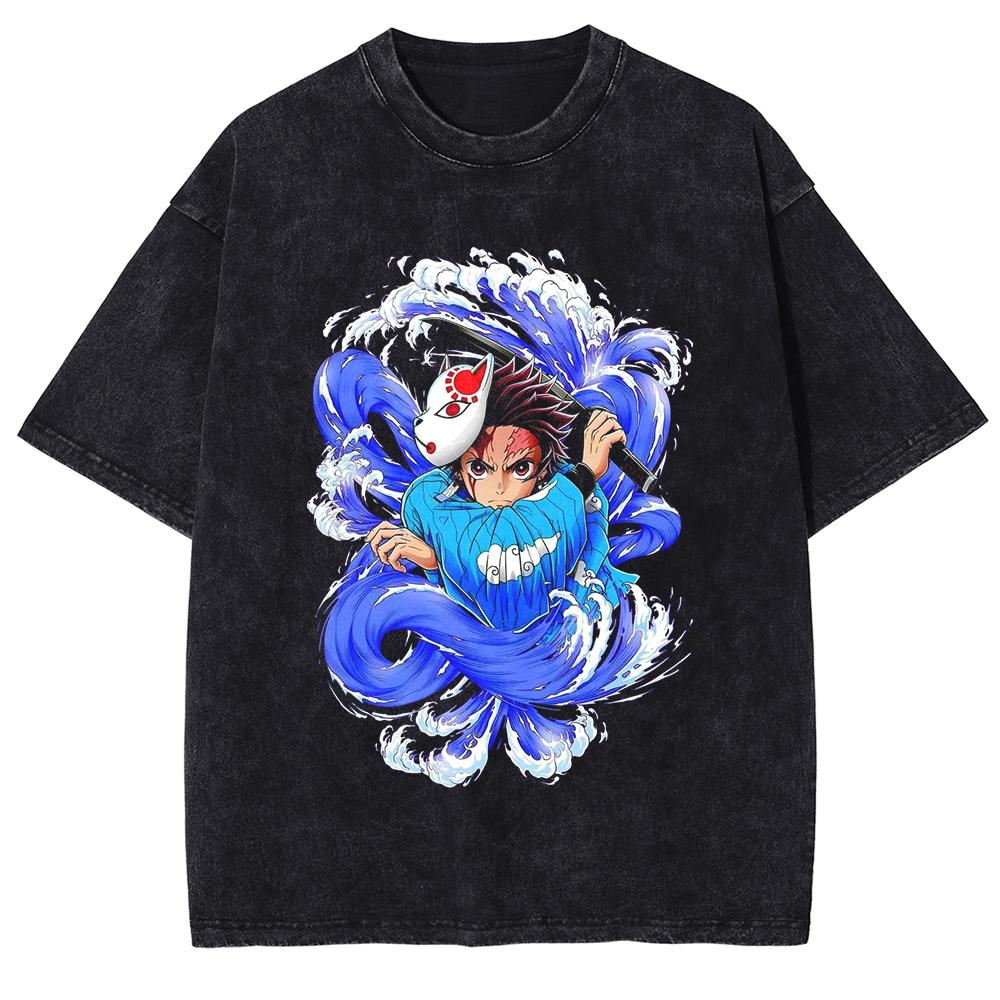 Kanroji Mitsuri Kawaii Graphic T-shirt Anime Demon Slayer Tshirt Men Women Washed T Shirts Harajuku Male Manga Cotton Tops