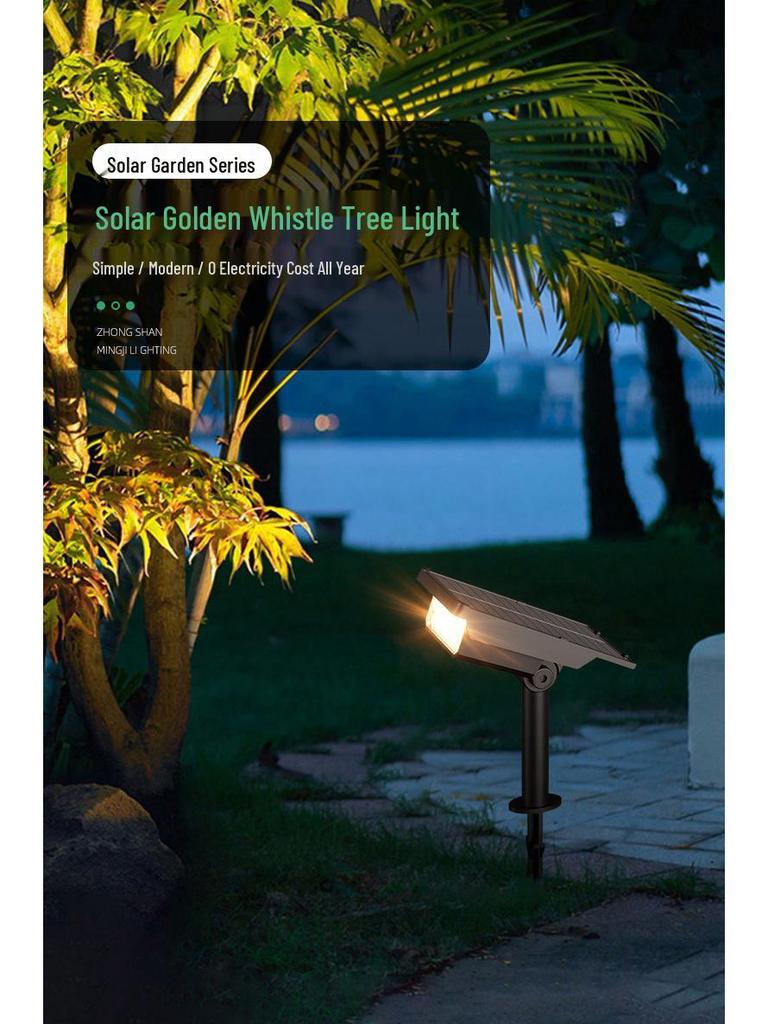 Golden Whistle Solar COB Waterproof Garden, Lawn, and Courtyard Light