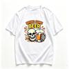 Vintage Skull Beer Print T Shirt Modal Breathable Fabric Bring Some Beer Letter Graphic Short Sleeve Unisex Funny Drinking Tee