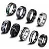 9-Piece Rotating Chain Ring Set Stainless Steel Stress Relief Jewelry Men Women