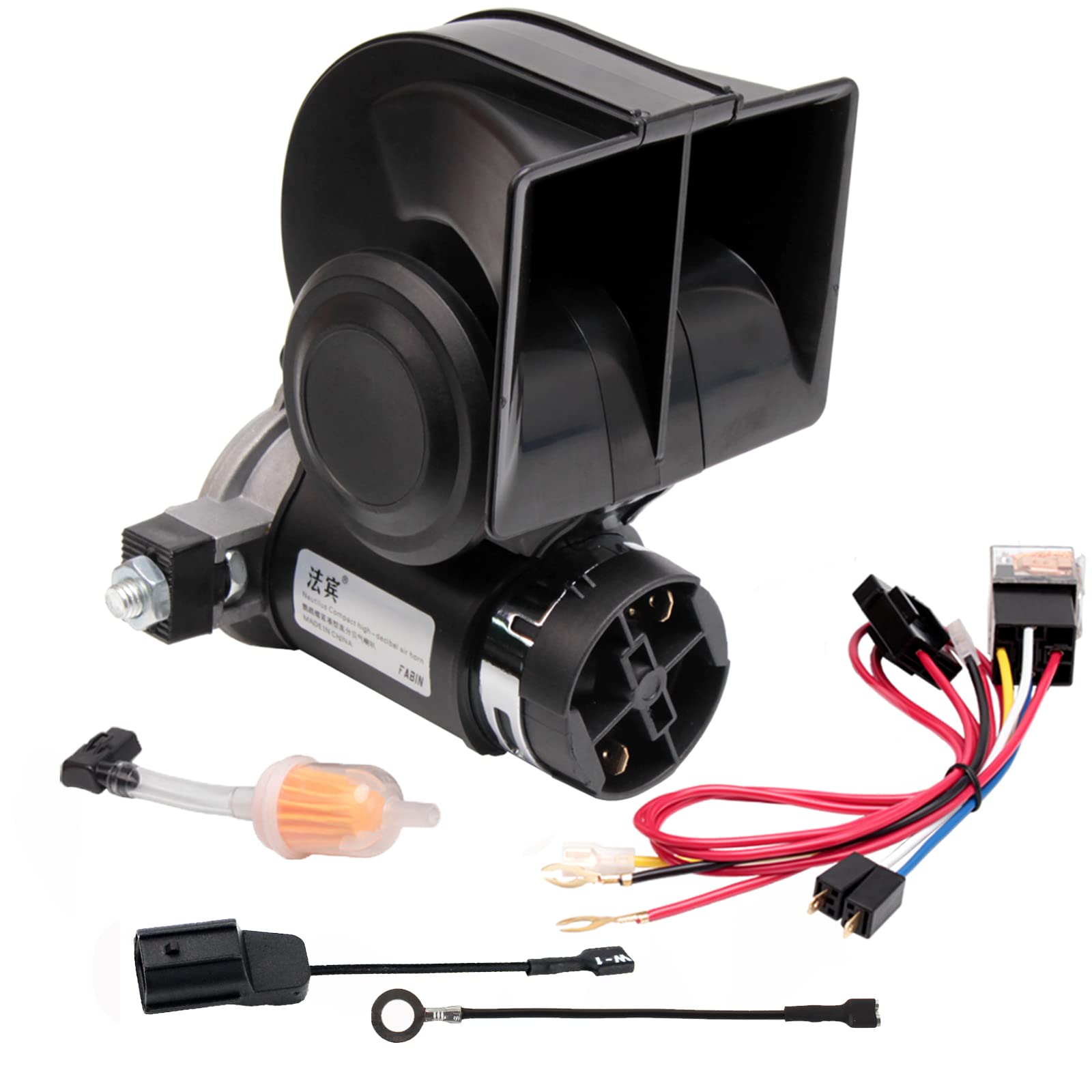 

FARBIN Car Horn Snail Air Horn with Compressor Dual Horn Kit Air Horn with 12V