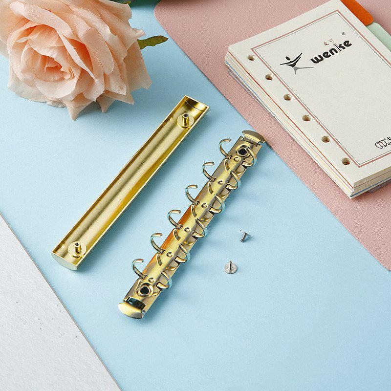 A7 6-Hole Loose-Leaf Planner with Detachable Metal Back Cover and O-Ring Binding Clip