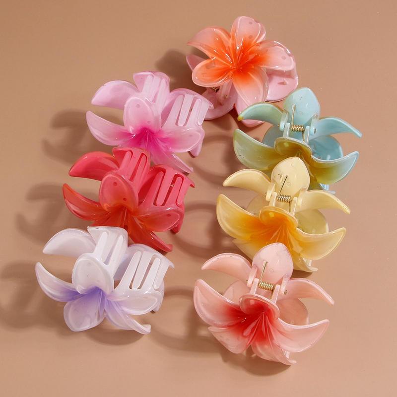 Hawaiian Flower Claw Clips Vacation Egg Flower Hair Clips Hawaii Beach Claws Bohemian Hairpin for Girls Colorful Hair Accessorie