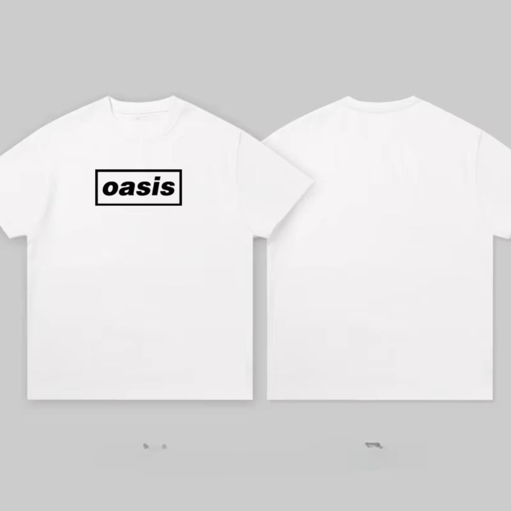 Classic Nostalgic Oasis Band Rock Cool Retro Men's Pure Cotton Personalized T-shirt Loose Casual Versatile Couple Style
