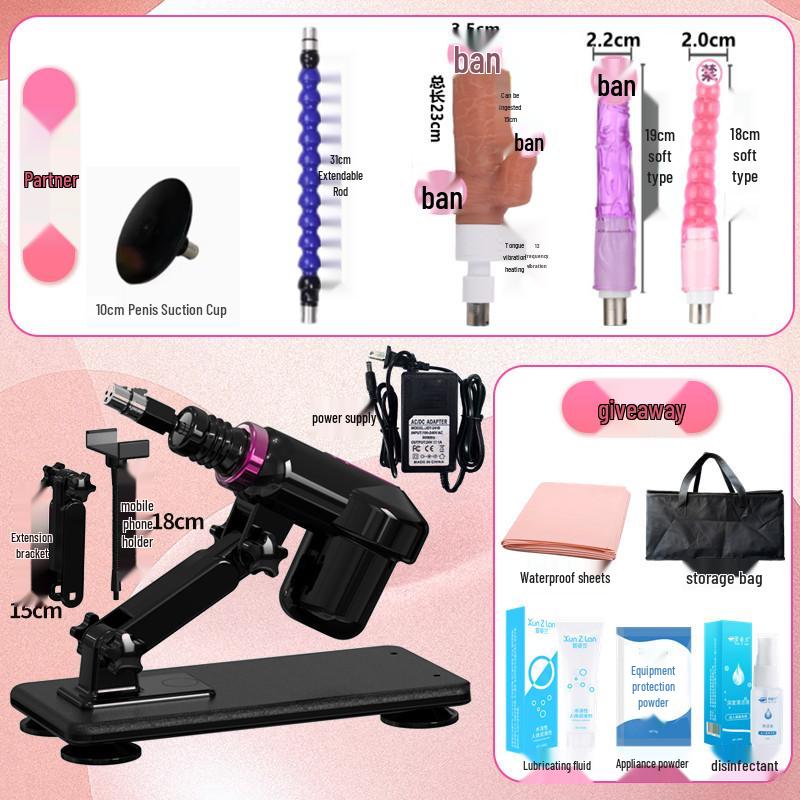 Compact Automatic Telescopic Pile Driver for All Genders - Realistic Three-Hole Phallus SM Device