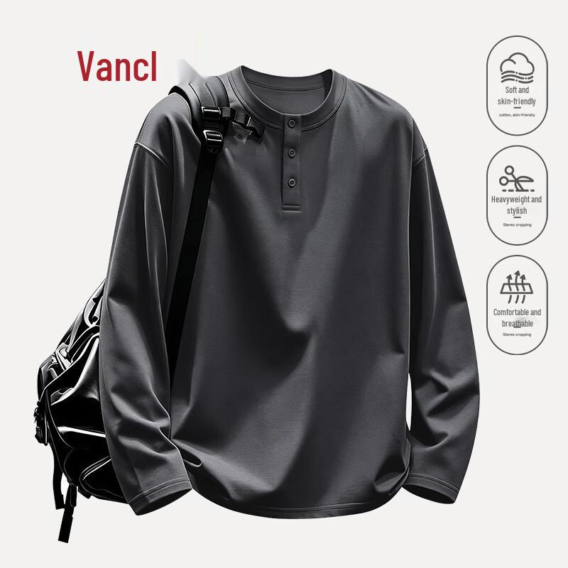 VANCL Men's Long-Sleeve Casual Henley Shirt