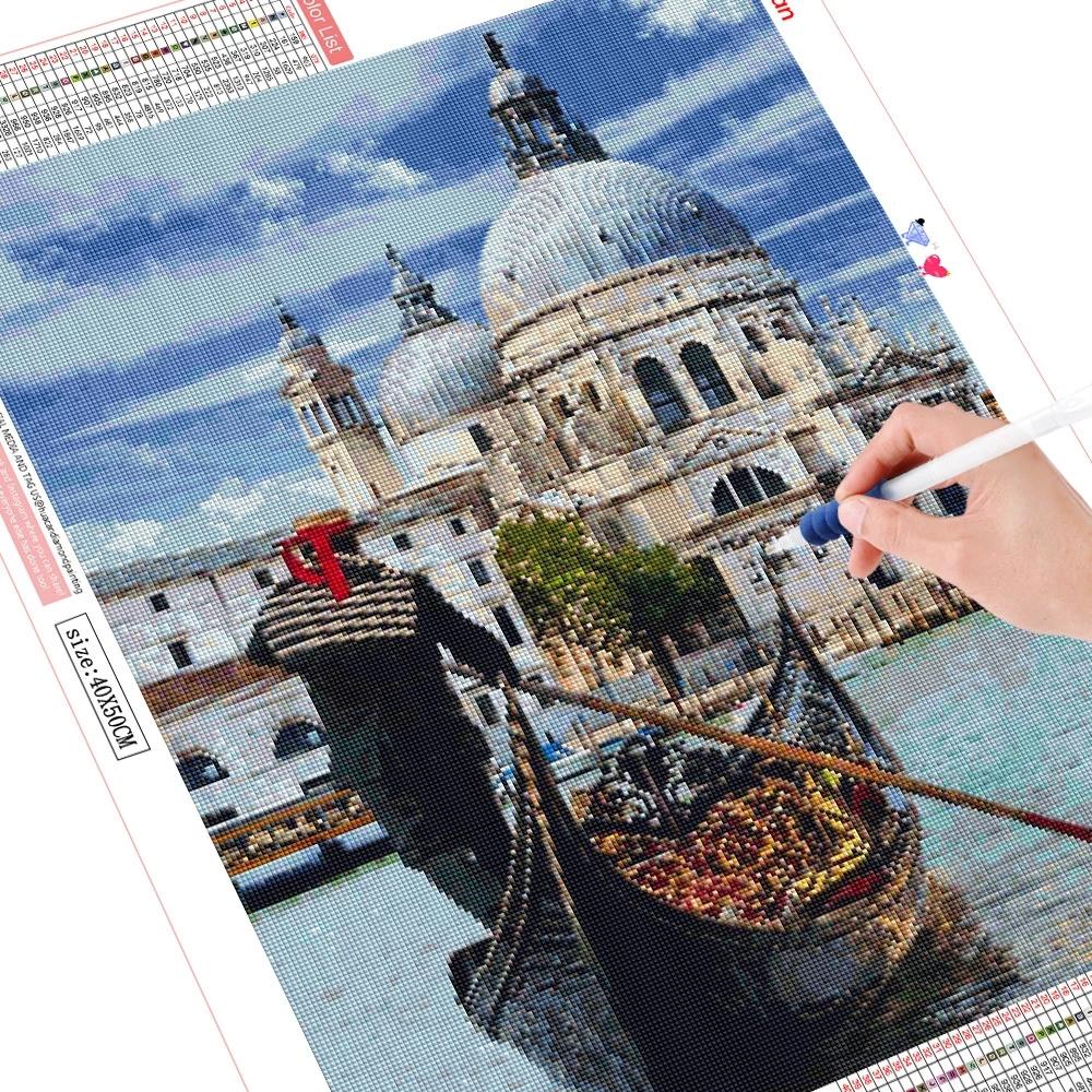 

HUACAN 5D алмазная вышивка Венеция водный город набор стразов полная дрель квадратная алмазная живопись пейзаж ремесленный комплект домашний декор Full Square 20*30 cm