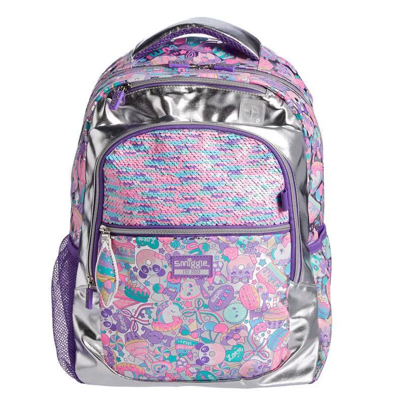 Smiggle Modrý Školní Batoh s Dvojitými Ramenními Popruhy pro 1.-6. třídu - Velký, Dekompresní, Multifunkční Batoh