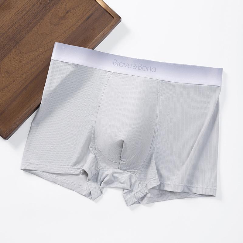 Men Mid Waist Breathable Quick Dry Antibacterial Boxer Briefs Underwear