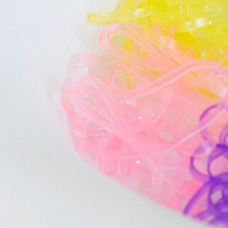 Daiso Glitter Pastel Color Tpu Bands  Pack Of 120