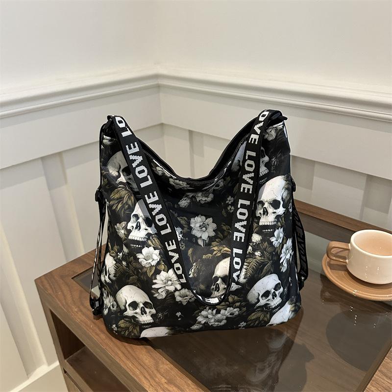 

Новая холщовая сумка большой емкости, сумка на плечо, скелет, корейская повседневная сумка-тоут, оптовая продажа, сумка для работы и учебы
