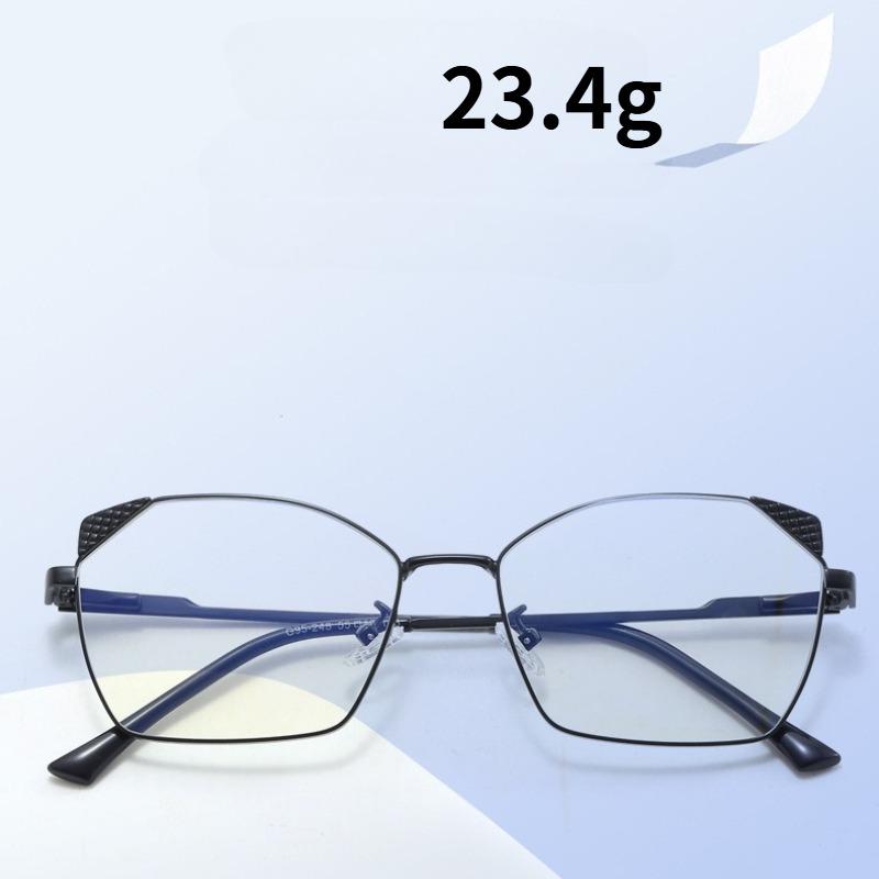 Trendy Blue Ray Blocking Anti-Blue Light Glasses Ultralight Eye Protection Square Eyeglasses Women Designers Metal Frame Glasses