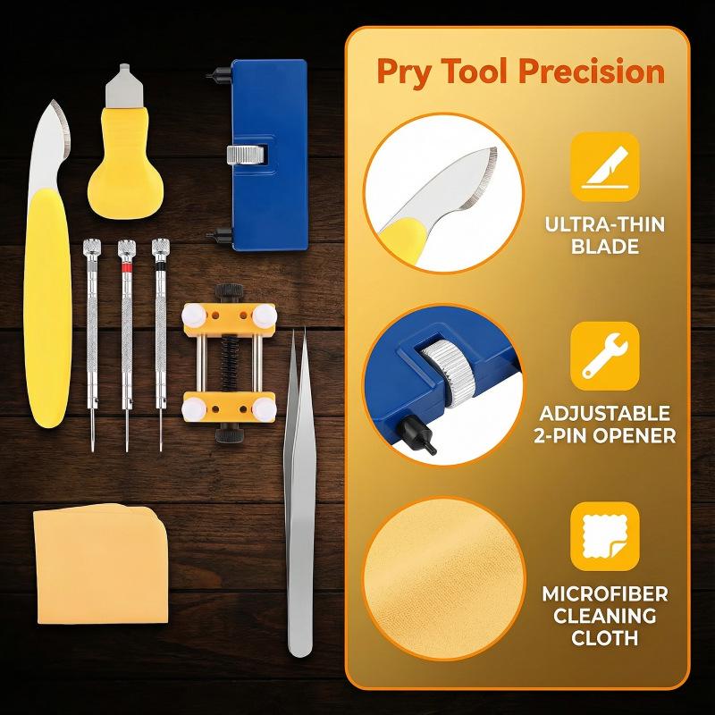 Professional Watch Repair Kit: Adjustable Case Opener & Precision Disassembly Tools for Battery Replacement