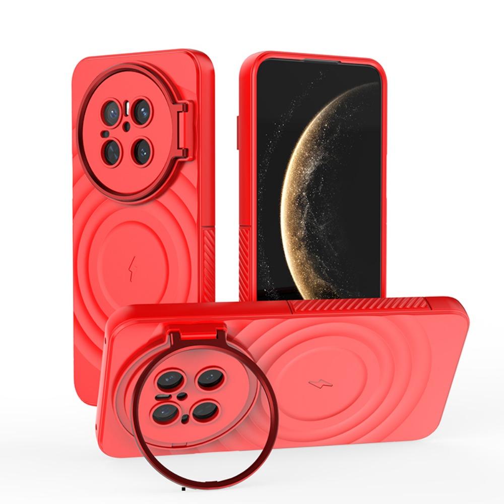 New Anti-Drop Magnetic Case for Huawei Mate 70 Pro Plus 5G Mate70 Pro+ Wireless Charging Kickstand Shell Silky Touch Wave Pattern Cover