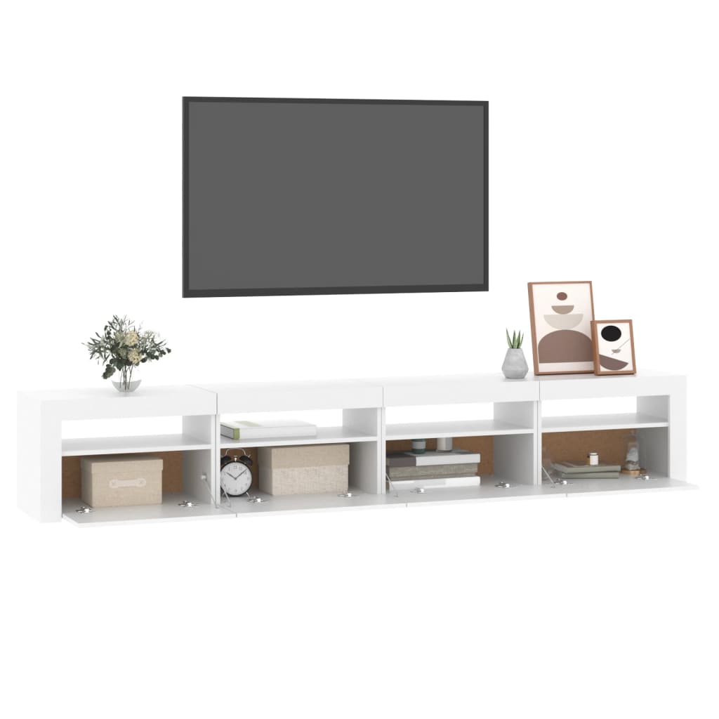 Vidaxl TV Cabinet with LED Lighting, White, 240X35X40 Cm