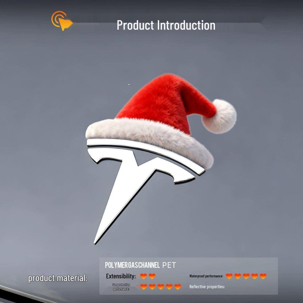 Tesla Judy Officer Rabbit Ear Hat Car Logo Cute Cartoon Decoration Sticker