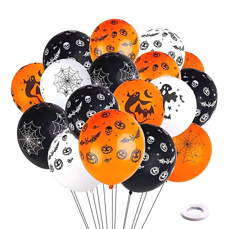 

12 Thick Latex Halloween Balloons - Ghost Festival Party Decorations