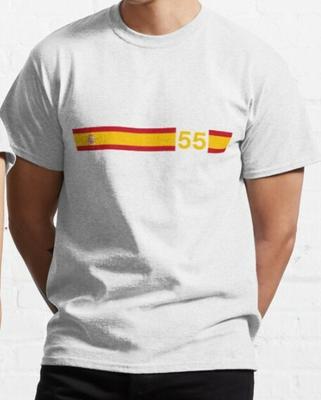 Sainz Spanish Flag 55 T Shirt - %100 Premium Cotton Unisex T-Shirt