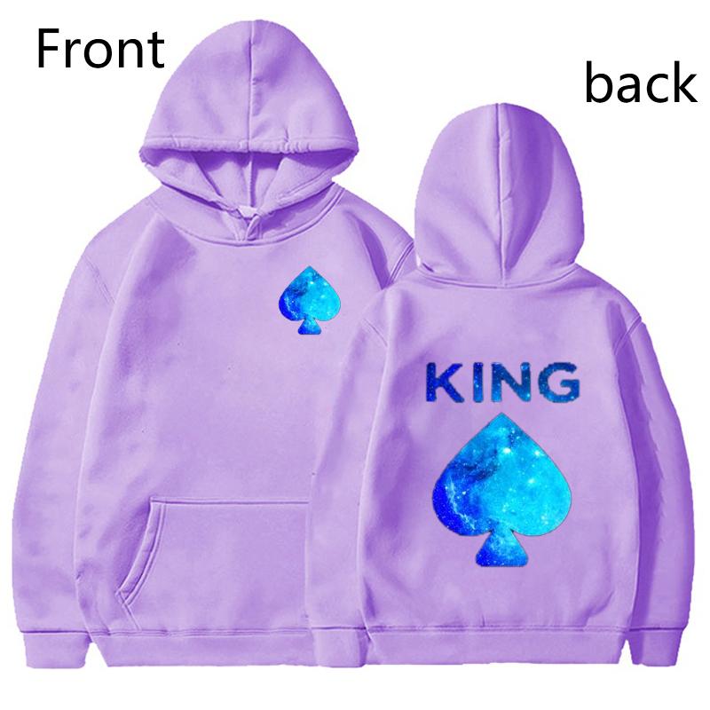 King and Queen Mikiny s potiskem pro milovníky Móda Ženy Muži Ležérní Grafika Kreativní pár Mikiny Podzim Zimní Pulovry