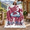 Colorado Avalanche Benutzerdefinierter Name Flanelldecke Personalisierte Weiche Warme Plüschdecke Personalisierte Geschenkidee für Familie Freunde