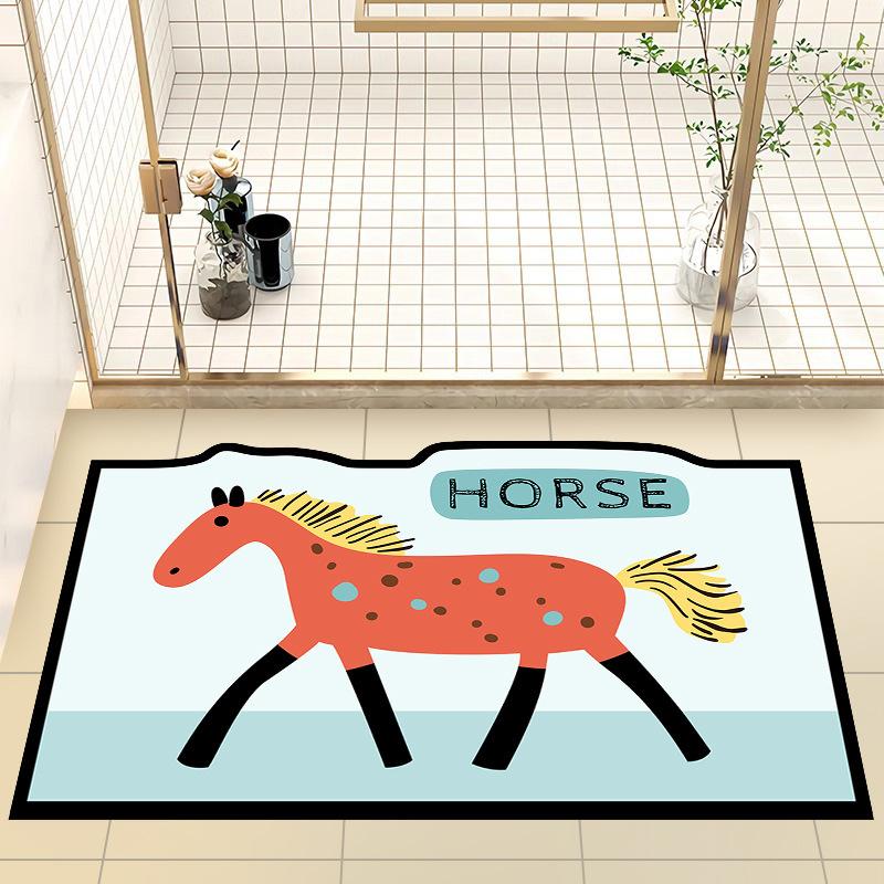 Toilet Diatom Mud Cartoon Household Absorbent Foot Mat Mat Toilet Mat Mat Home Mat Absorbent Non-slip