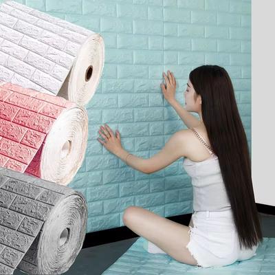 70*77cm 3d Paper Wall Adhesive Wallpaper Brick Pattern Home Decoration DIY Waterproof Wall Stickers Decoration for Bedroom Room