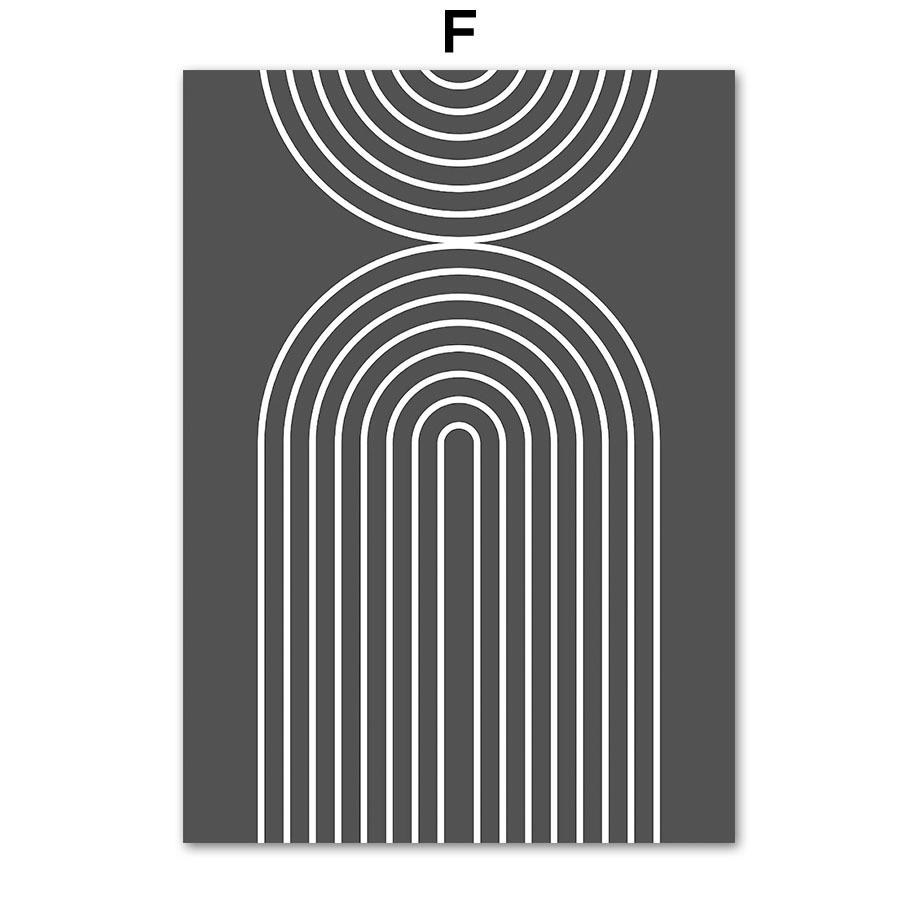 Black White Striped Girl Geometric Lines Curve Posters And Prints Wall Art Canvas Painting For Living Room Decorative Pictures