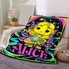1pc,Alice in Wonderland Colorful & Vibrant Home Decor Blanket Perfect for Couch, Bed, Travel