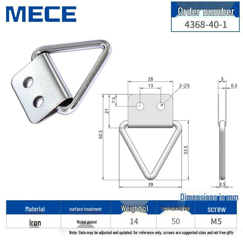 Heavy Duty D-Ring Truck Bed Tie-Down Hook with Triangle Latch