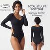 Women’s Long-Sleeved Slimming Bodysuit – Tummy-Tucking, Slimming, Seamless, Open-Crotch, Tight-Fitting, Waist-Cinching