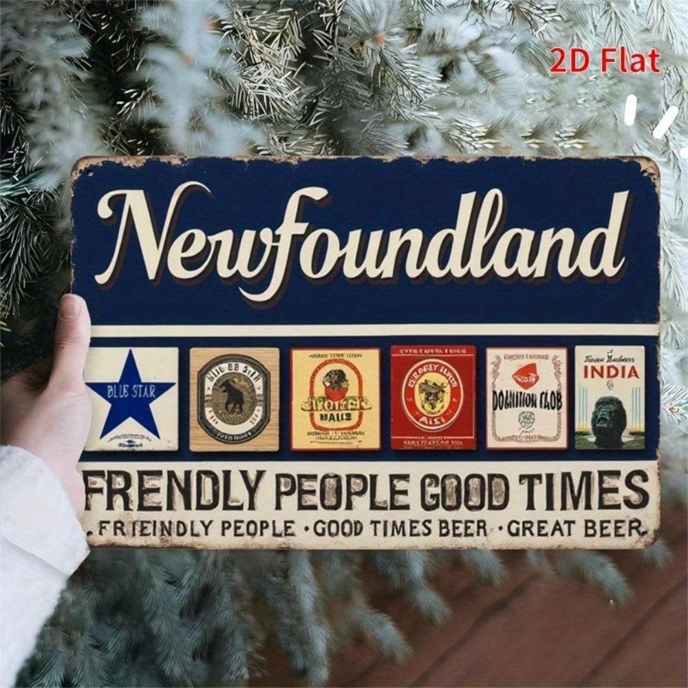 Newfoundland Retro Beer Tin Sign Vintage Metal Wall Art 20x30 Inch Man Cave Pub Cafe Decor