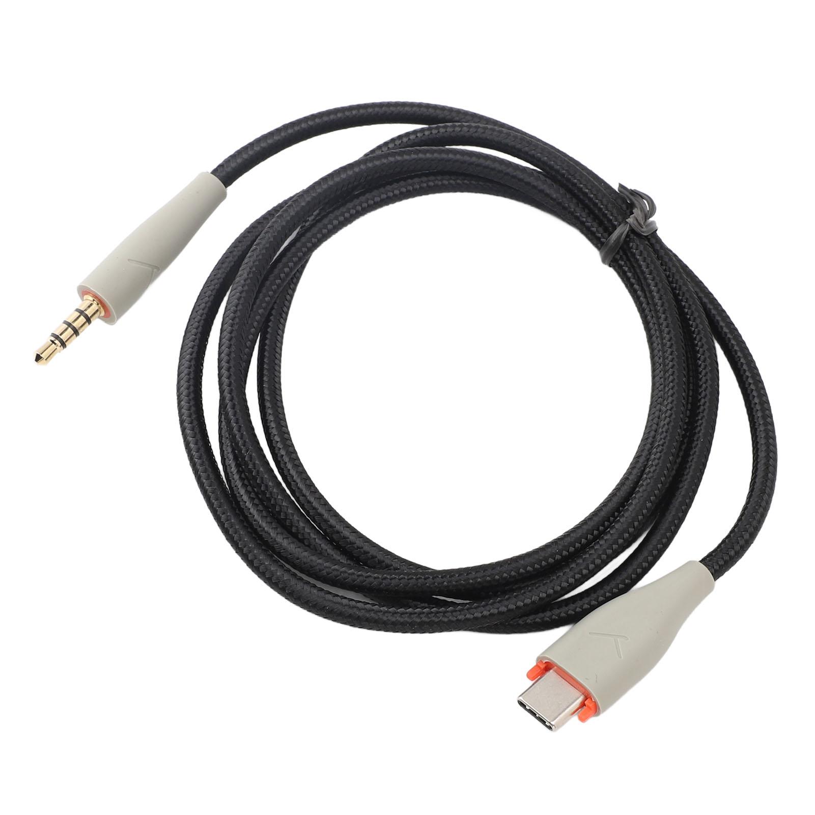 

Кабель-переходник Type C на 3,5 мм для наушников, кабель OFC в тканевой оплетке, сменный кабель для наушников MMX150 серый