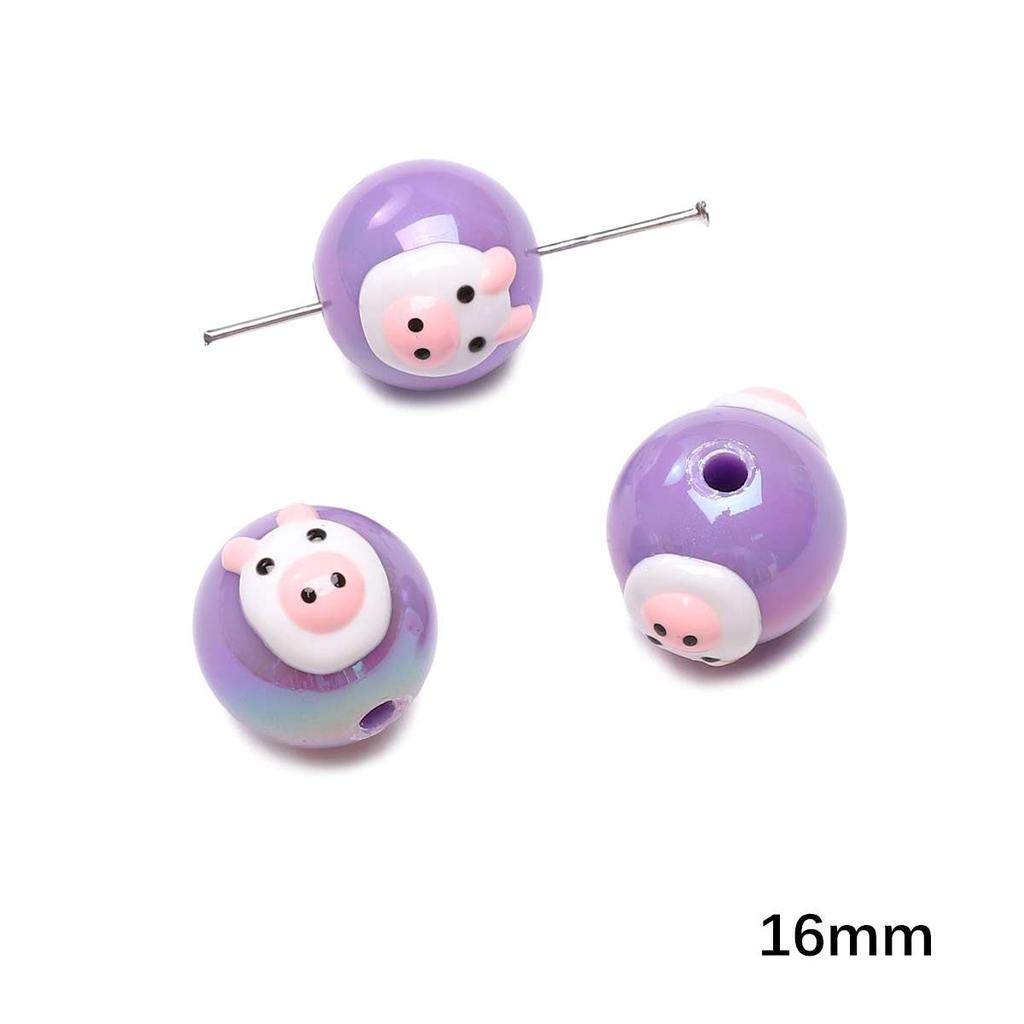 Acrylic Three-Dimensional Painted Beads Cartoon Colorful Hand-Painted Beads DIY Bracelet Mobile Phone Chain Accessories Fashion Handmade
