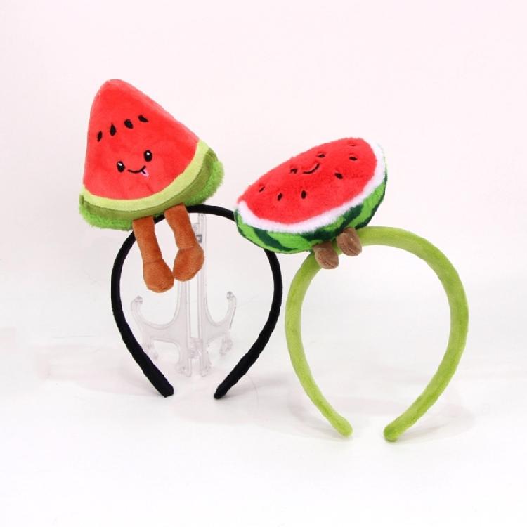 Makeup Hair Headband with Plush Watermelon Accent Soft Costume Accessory Face Washing Hair Hoop for Kids Adults and Event