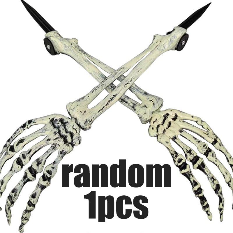 

1/2/3PC Halloween Skeleton Bone Garden Ground Stakes Skull Head & Hand Courtyard Home Ground Yard Insert Party Decor Ghost Hand