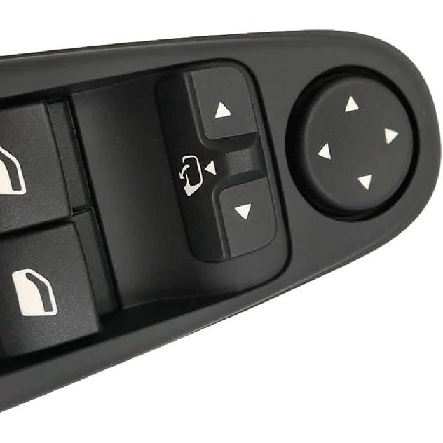 Power Window Switch for Citroen C4 & Picasso 2008-2013, Black, Push Button, Manual, 4-Way, Hinge Lever
