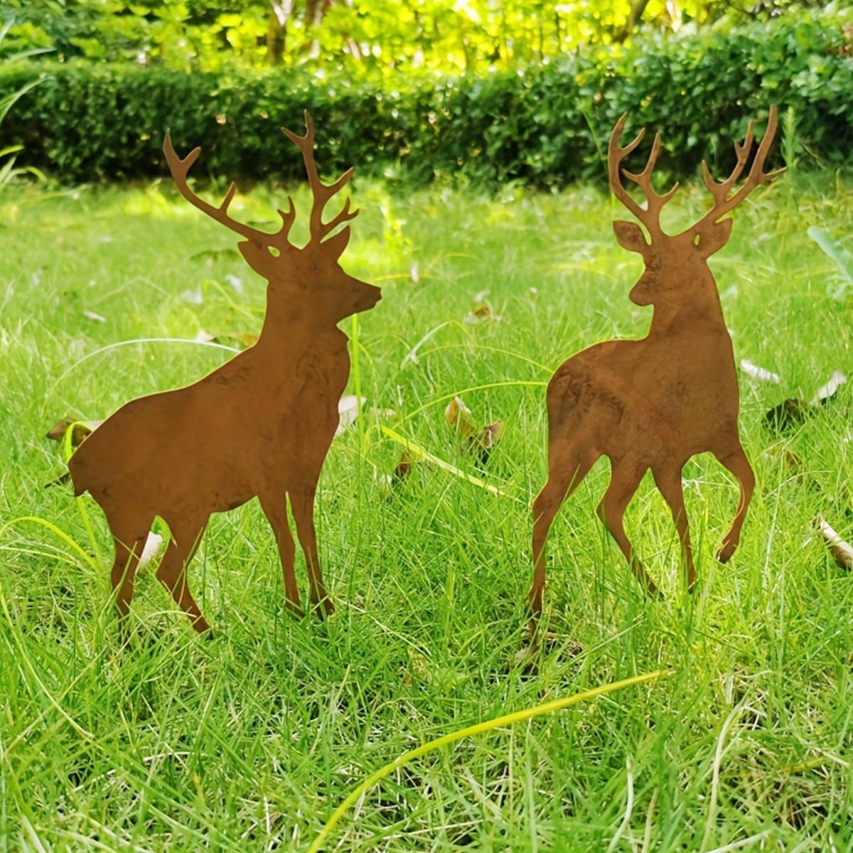 

1Pc Iron Deer-Shaped Garden Decoration Ground Insert, Outdoor Christmas Decoration, Suitable for Outdoor Lawn and Courtyard Garden Decoration