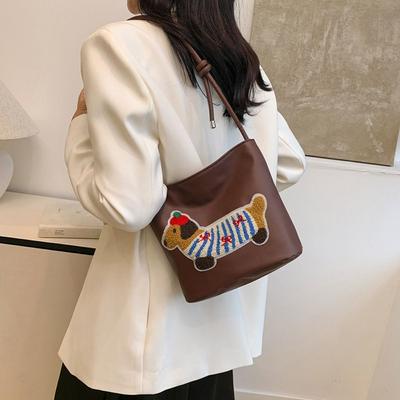 Sac Carré Chiot Teckel Sac sous le Bras Broderie Serviette Sac à Bandoulière Mignon Cadeau