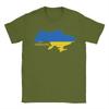 Ukraine Flag Map T-Shirts Men  Creative Pure Cotton Tee Shirt Crew Neck Short Sleeve T Shirts Printed Clothing