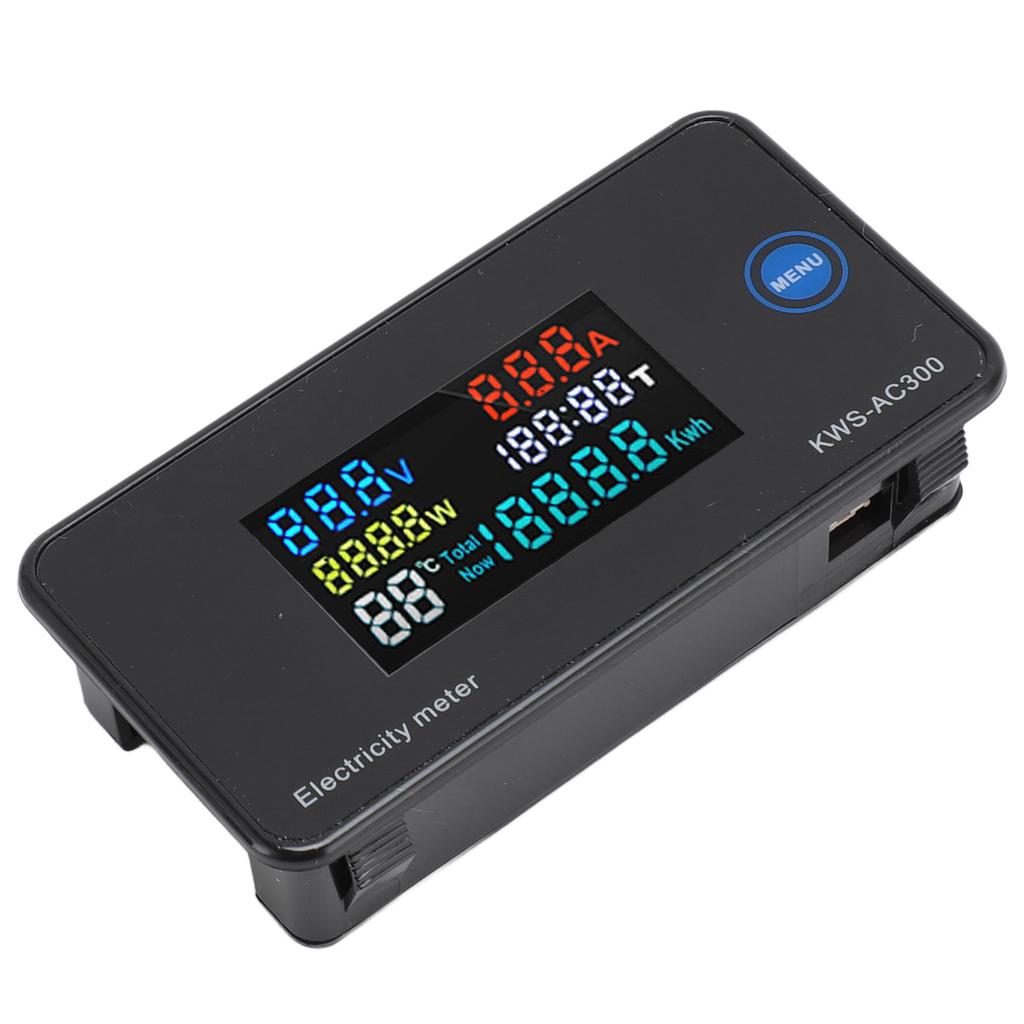 Digital Voltmeter Ammeter Colorful LCD Display AC Current Voltage AC50‑300V Ampere Meter for Household Appliances
