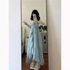 Send Two Flowers, Super Fairy Lotus Leaf Edge Gentle Neck Sling Dress, Summer New Seaside Vacation Wind Fairy Pendulum