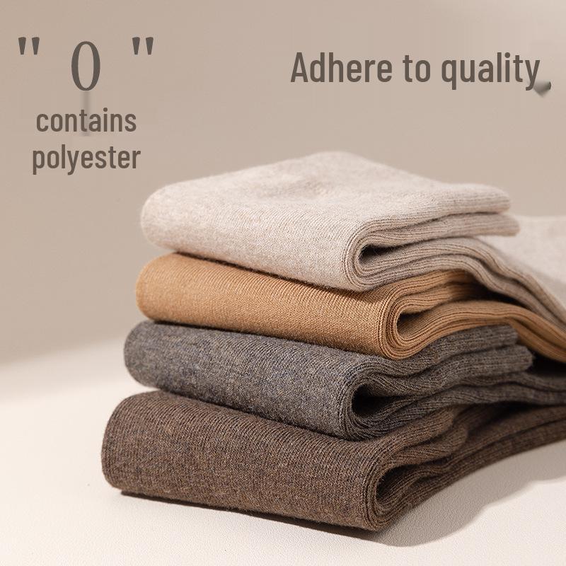 Svarta herrstrumpor i ren bomull till mitten av vaden - Varma, andningsbara och svettabsorberande för höst/vinter