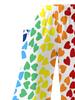 Women'S Spring Sweet Style Loose Wide-Leg Pants with a White Base And Rainbow Heart Prints, Featuring a Stretchy High-Waist
