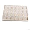 Jewelry Display Tray with Compartment Multi-purpose Stackable Box Beige