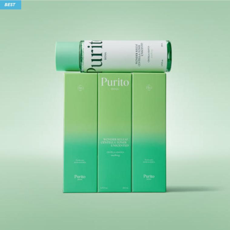 Purito SEOUL Wonder Relief Centella Toner Unscented 200ml – Fragrance-Free Soothing Toner for Sensitive Skin
