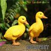 2 Pcs/Pair Creative Home Garden Balcony Courtyard Decoration Animal Floating Water Yellow Duck Ornament Resin Crafts