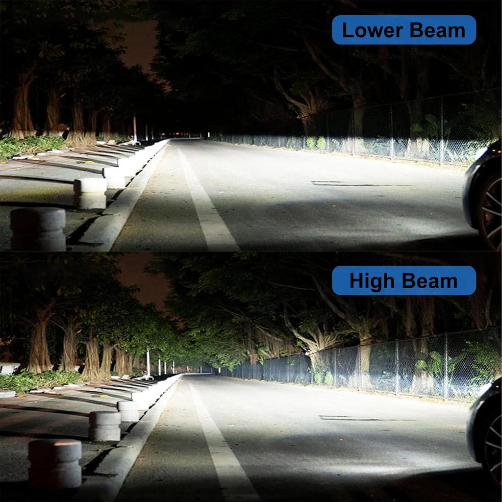 H4 Light Bulbs Super Bright Upgraded 900% 55000LM Brightness 6500K White H4/9003 Light Bulbs 1:1 Halogen Size Cooling Fan Plug And Play Fog Light